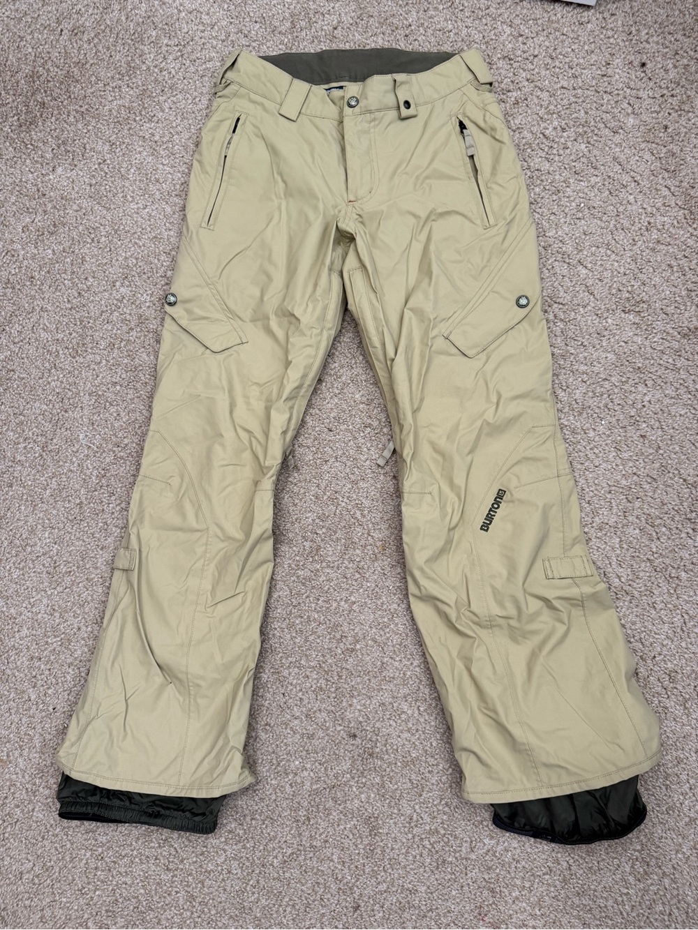 Burton Light Tan Ski Snow Pants with Cargo Pockets